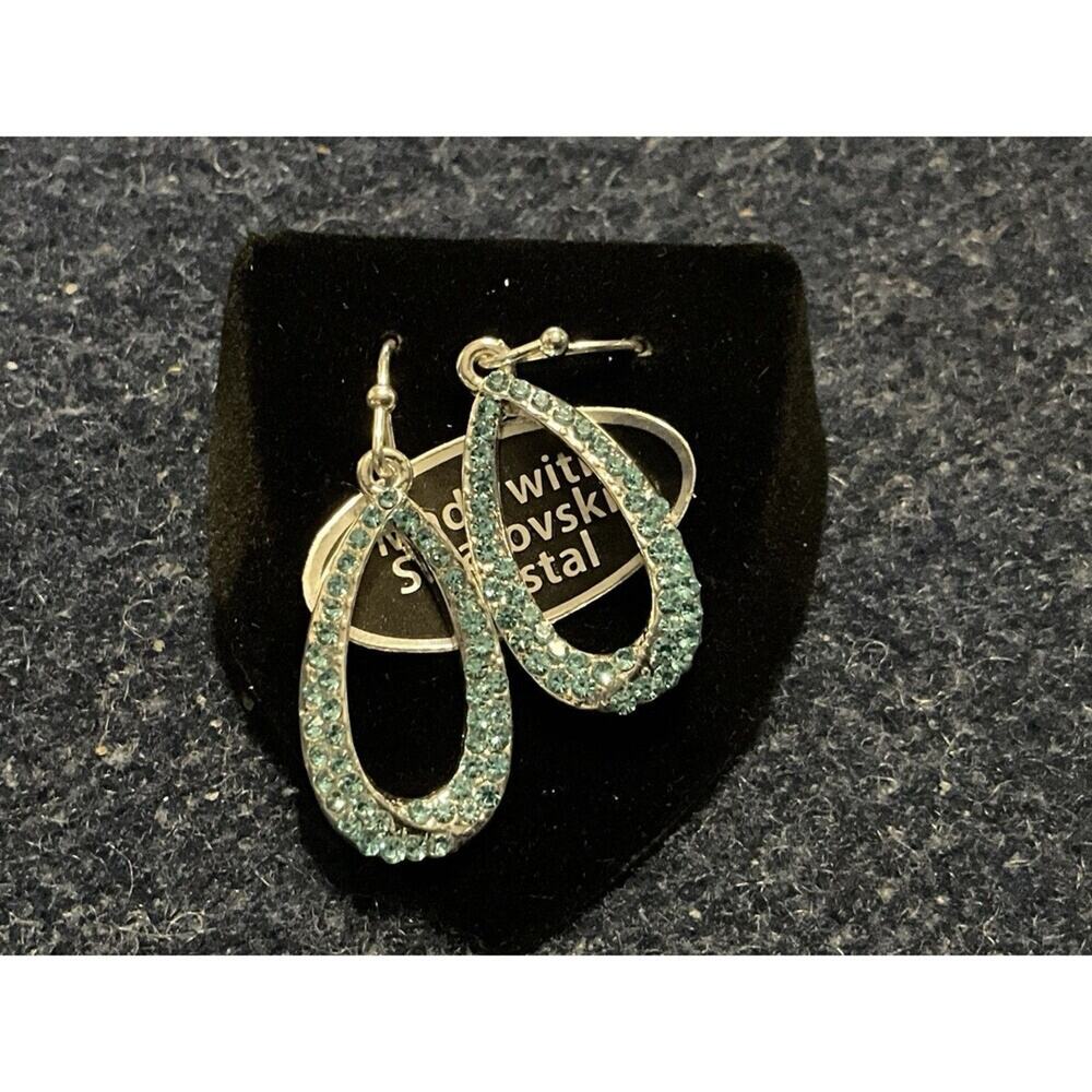 Swarovski Crystals Tear Drop Dangle Blue Crystal New